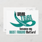 I衣服ティール（緑がかった色） – 友人最高の33卵巣がん ポストカード (正面/裏面)