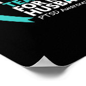 I衣服ティール（緑がかった色）夫Ptsdティール（緑がかった色）リボン戦士用 ポスター (角)