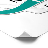 I衣服ティール(緑がかった色)白42私の子宮頸がん ポスター (角)