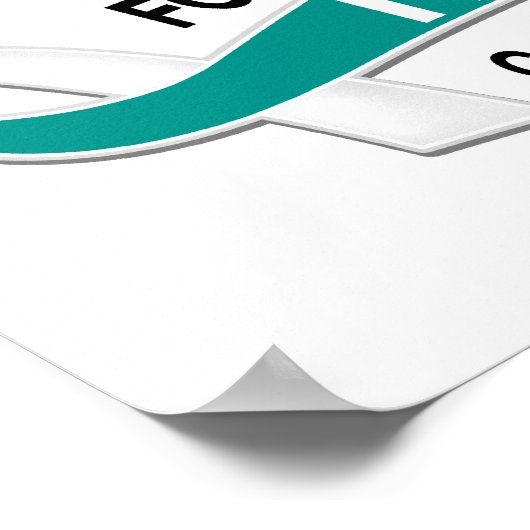 I衣服ティール（緑がかった色）白42私の子宮頸がん ポスター (角)