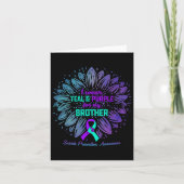 I衣服ティール(緑がかった色)紫ブラザー自殺防止 カード (正面)
