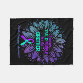 I衣服ティール（緑がかった色）紫ブラザー自殺防止 フリースブランケット (正面(横))