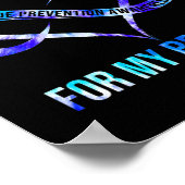 I衣服ティール（緑がかった色）紫ブラザー自殺防止 ポスター (角)