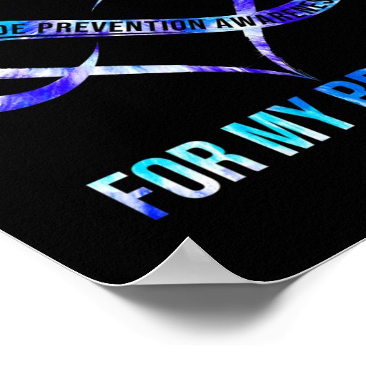 I衣服ティール（緑がかった色）紫ブラザー自殺防止 ポスター (角)