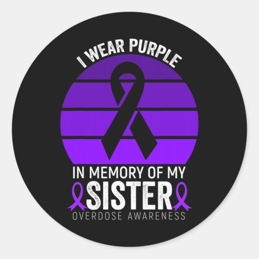 I衣服パープルオーバードーズ認識度パープルリボンシス ラウンドシール (正面)