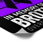 I衣服パープルオーバードーズ認識度パープルリボンブロ ポスター (角)