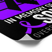 I衣服パープルオーバードーズ認識度パープルリボンユニファイ ポスター (角)