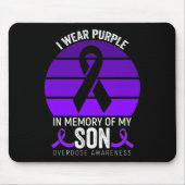 I衣服パープルオーバードーズ認識度パープルリボンユニファイ マウスパッド (正面)