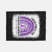 I衣服パープルオーバードーズ認識度ボホレインボー フリースブランケット (正面(横))