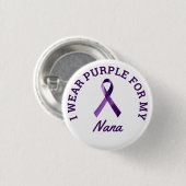 I衣服パープルカスタマイズ可能アルツハイマー病認識度 缶バッジ (正面&裏面)