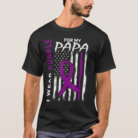 I衣服パープルフォーマイパパてんかん認識度アメリ Tシャツ (正面)