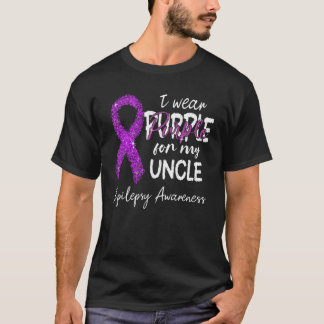 I衣服パープル叔父パープルリボンてんかん阿波 Tシャツ