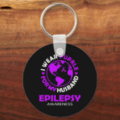 I衣服パープル夫てんかん認識度 キーホルダー (正面)