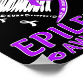 I衣服パープル私てんかん認識度パープルリブ ポスター (角)