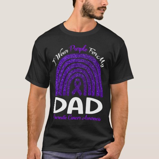 I衣服パープル私のパパ膵臓がん虹 Tシャツ (正面)