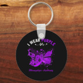 I衣服パープル線維筋痛認識度1 キーホルダー (正面)