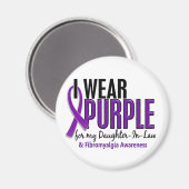 I衣服パープル義理の娘10線維筋痛 マグネット (正面/裏面)