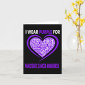 I衣服パープル膵臓がん認識度Fait カード (黄色い花)