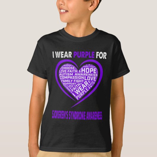 I衣服パープル鎌状赤血球貧血認識度Fai Tシャツ (正面)
