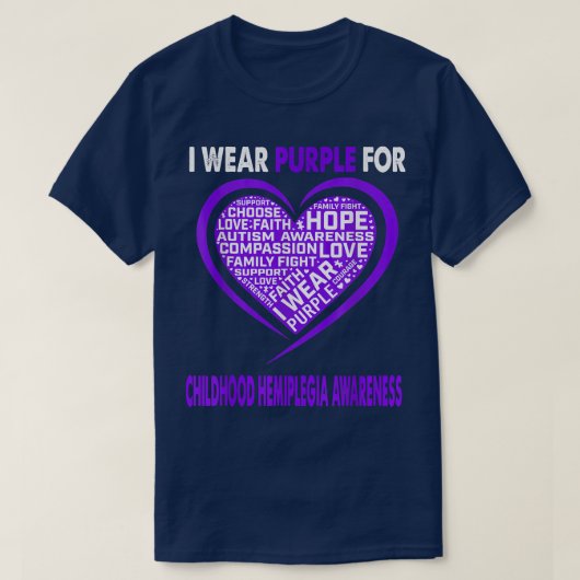 I衣服パープルfor小児片まひ認識度F Tシャツ (デザイン正面)