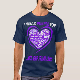 I衣服パープルfor小児片まひ認識度F Tシャツ
