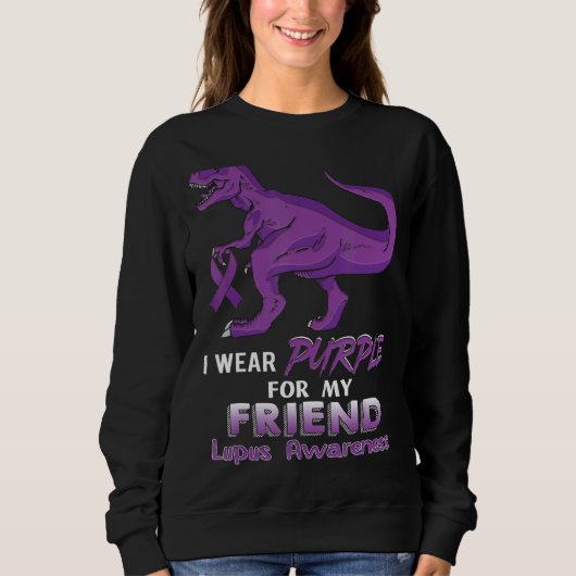 I衣服パープルfor My Mommy Lupus認識度Dinosa スウェットシャツ (正面)
