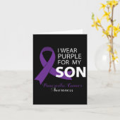 I衣服パープルfor My Son - Pancreatic Cancer Aware カード (黄色い花)