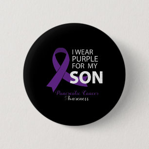 I衣服パープルfor My Son - Pancreatic Cancer Aware 缶バッジ