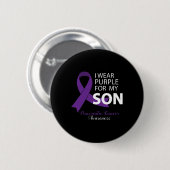 I衣服パープルfor My Son - Pancreatic Cancer Aware 缶バッジ (正面&裏面)