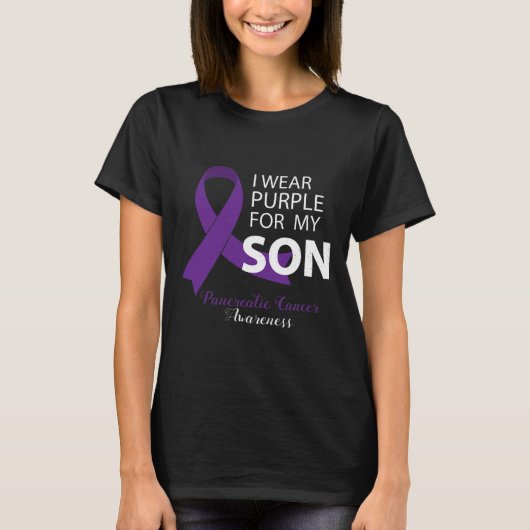 I衣服パープルfor My Son - Pancreatic Cancer Aware Tシャツ (正面)
