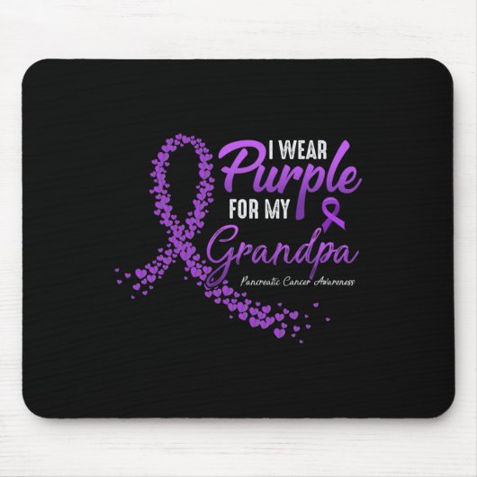 I衣服パープルGRANDPA膵臓がん患者 マウスパッド (正面)