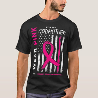 I衣服ピンクゴッドマザー乳がん認識度Amer Tシャツ