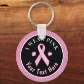 I衣服ピンクブレストガン認識度グリッターキーチャ キーホルダー (正面)