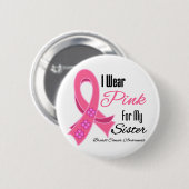 I衣服ピンクリボン乳がん姉妹 缶バッジ (正面&裏面)