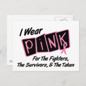 I衣服ピンクリボンFST 8乳がん ポストカード (正面/裏面)