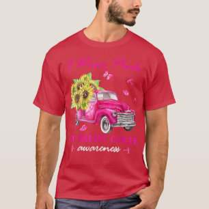I衣服ピンク乳がん認識度ひまわり Tシャツ