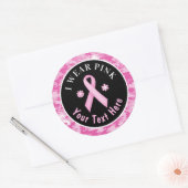 I衣服ピンク乳がん認識度カモフラージクラ ラウンドシール (封筒)