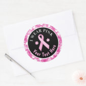 I衣服ピンク乳がん認識度ハートクラシック ラウンドシール (封筒)