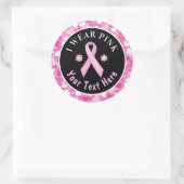 I衣服ピンク乳がん認識度ハートクラシック ラウンドシール (バッグ)