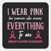 I衣服ピンク乳がん認識度ファミリーマッチン スクエアシール (正面)