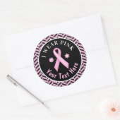 I衣服ピンク乳がん認識度ヘリンボーンCl ラウンドシール (封筒)