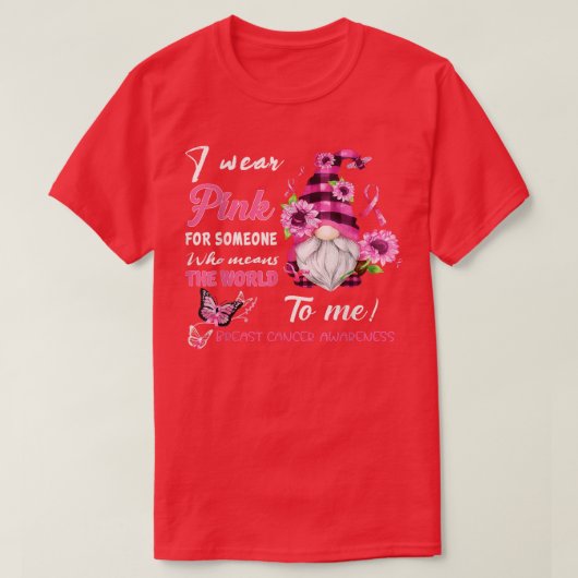 I衣服ピンク乳がん認識度格言リボン Tシャツ (デザイン正面)