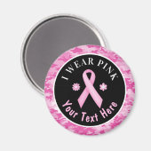 I衣服ピンク乳がん認識度迷彩等 マグネット (正面/裏面)