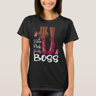 I衣服ピンク私のボスリボンメラニンブラック女性 Tシャツ