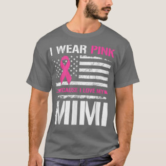 I衣服ピンク私はMimi USAフラグの胸Ca大好き Tシャツ