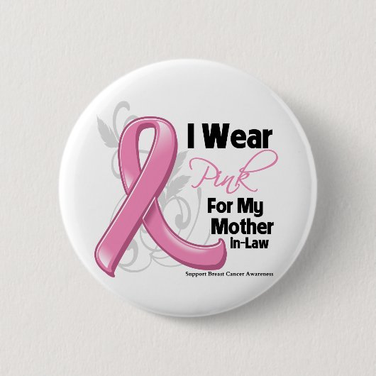 I衣服ピンク義母 – 乳がん 缶バッジ (正面)