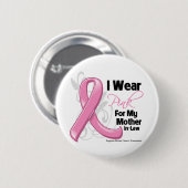 I衣服ピンク義母 – 乳がん 缶バッジ (正面&裏面)