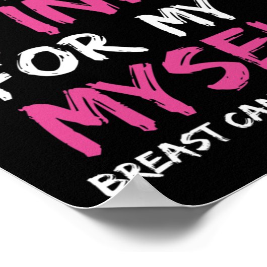 I衣服ピンク自分のリボン胸がんAwa ポスター (角)