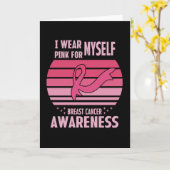 I衣服ピンク自分の乳がん認識度 カード (黄色い花)