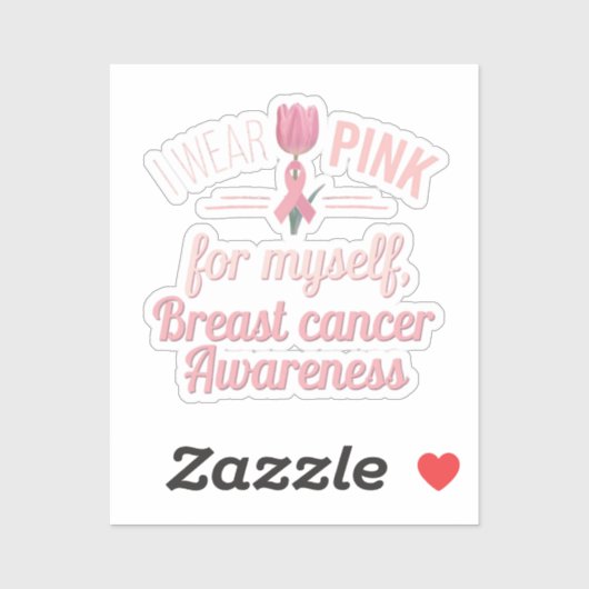 I衣服ピンク自分 – 乳がん認識度 シール (シート)